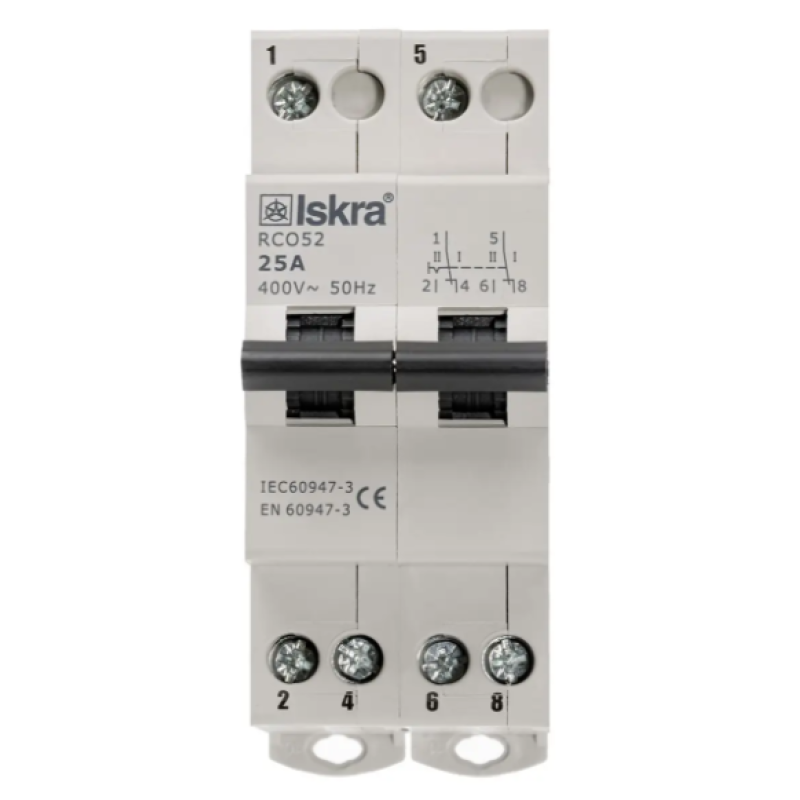 Перемикач I-0-II 2p 25A ISKRA RCO52 25