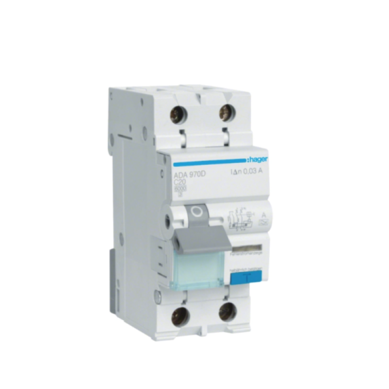 ДАВ 1P+N 6kA C-20A 30mA A hager ADA970D