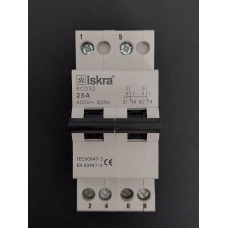 Перемикач I-0-II RCO52 25 “1-0-2“, 2p 25A ISKRA