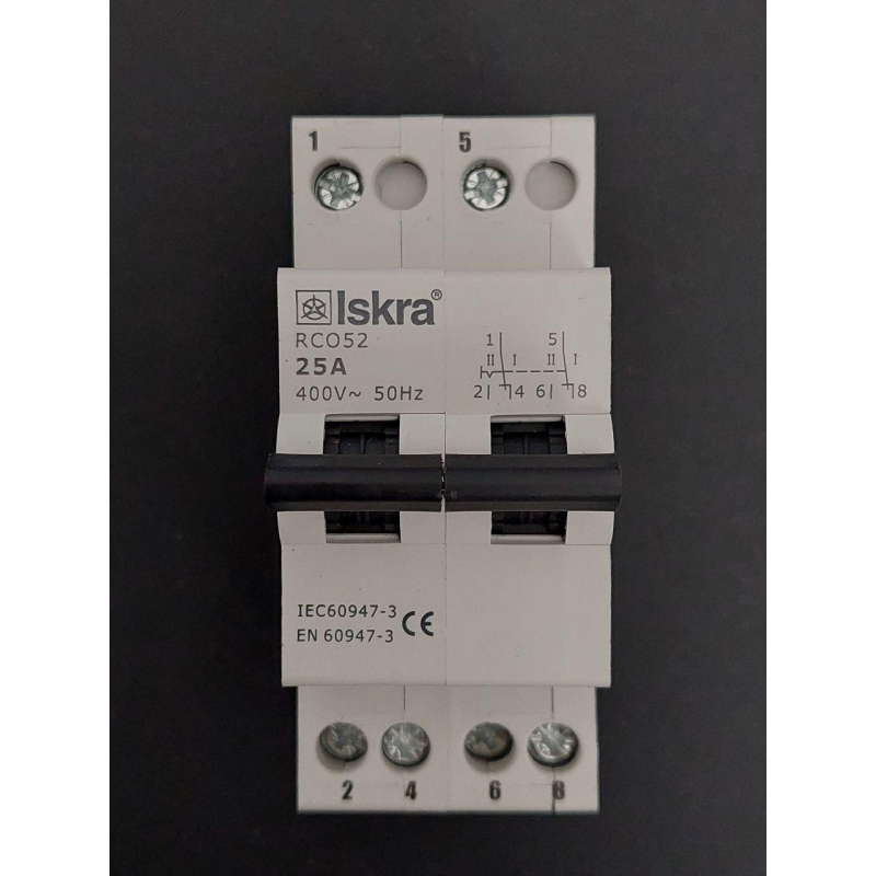 Перемикач I-0-II RCO52 25 “1-0-2“, 2p 25A ISKRA