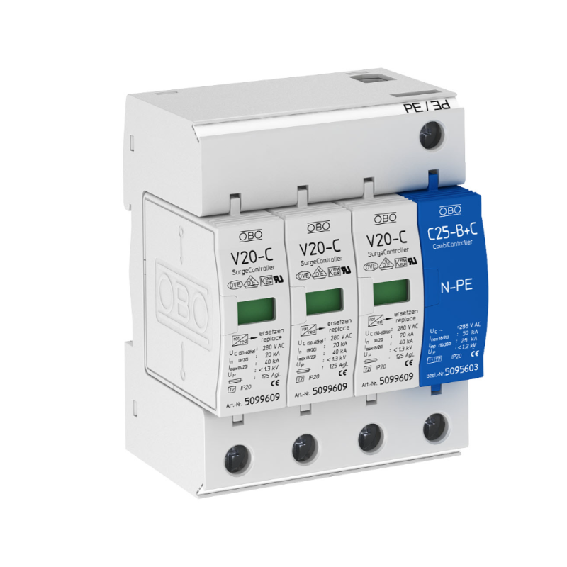 Обмежувач перенапруг Тип II  V20-C 3+NPE-280 Артикул 5094656