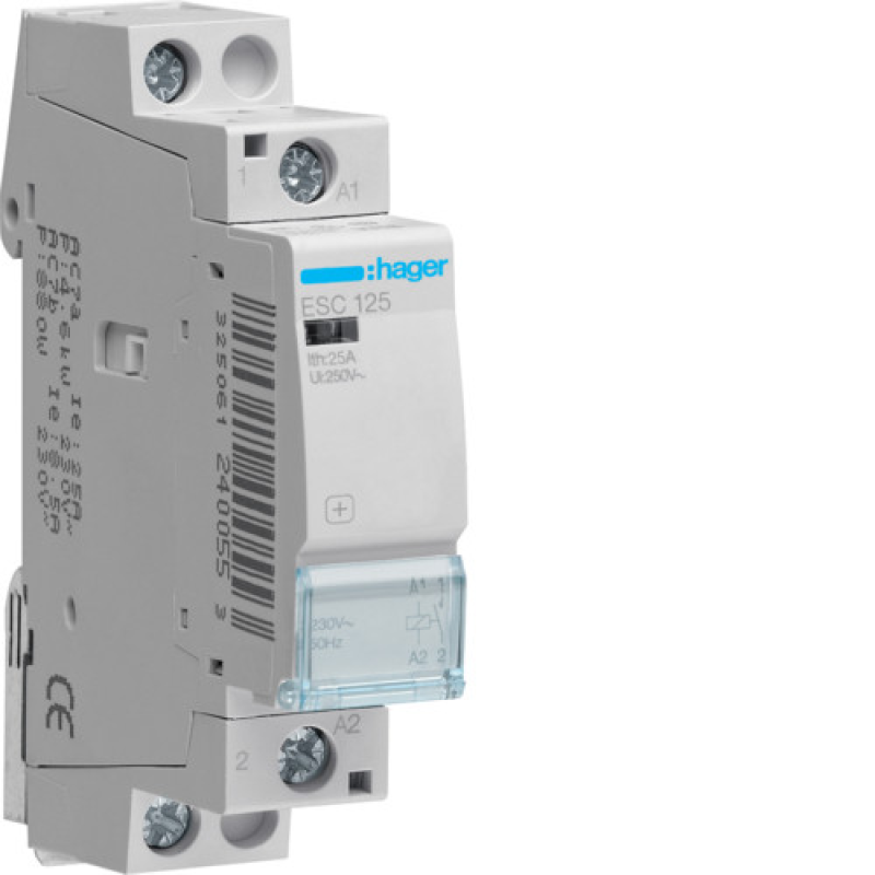 Контактор 25A, 1НВ, 230В Hager ESC125