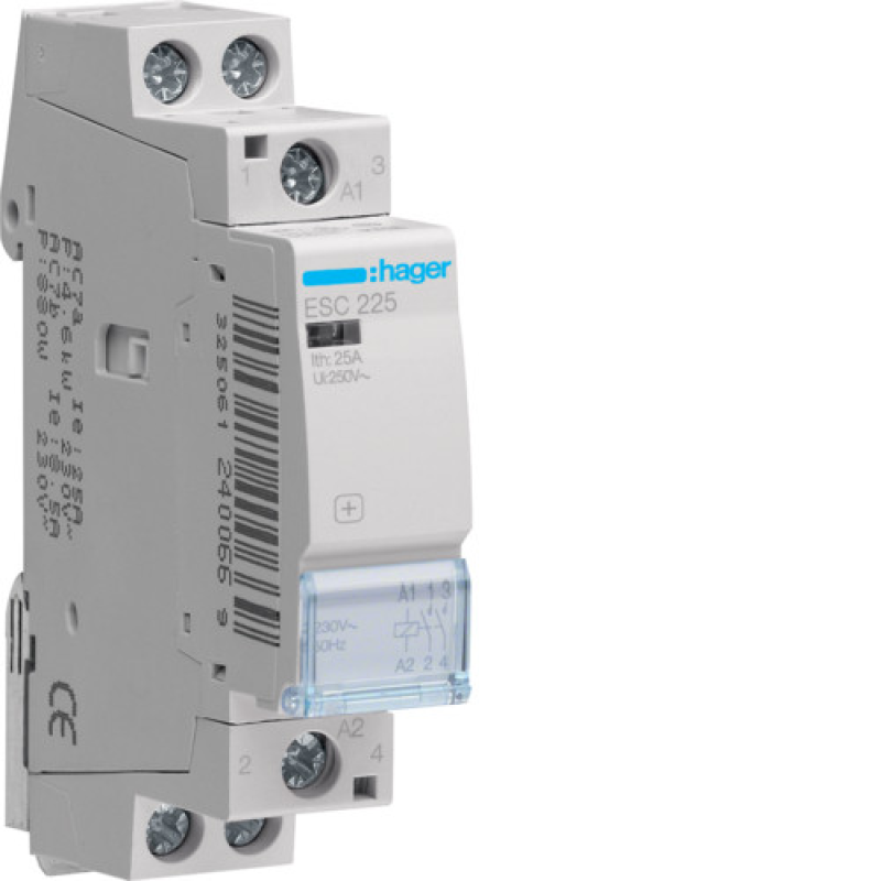 Контактор 25A, 2НВ, 230В Hager ESC225